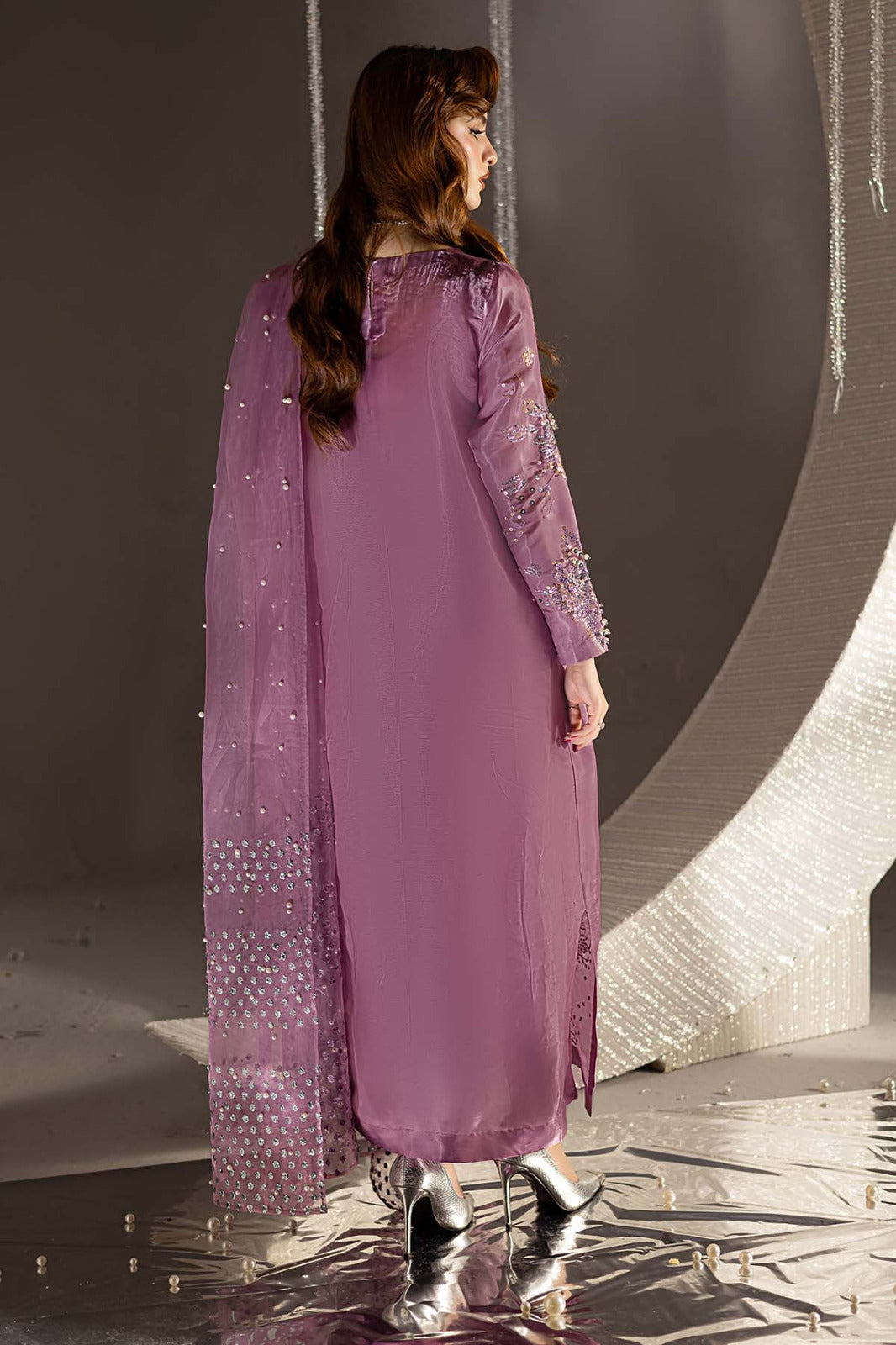 Pure Cotton Pink Embroidered Eid Outfit - LL436