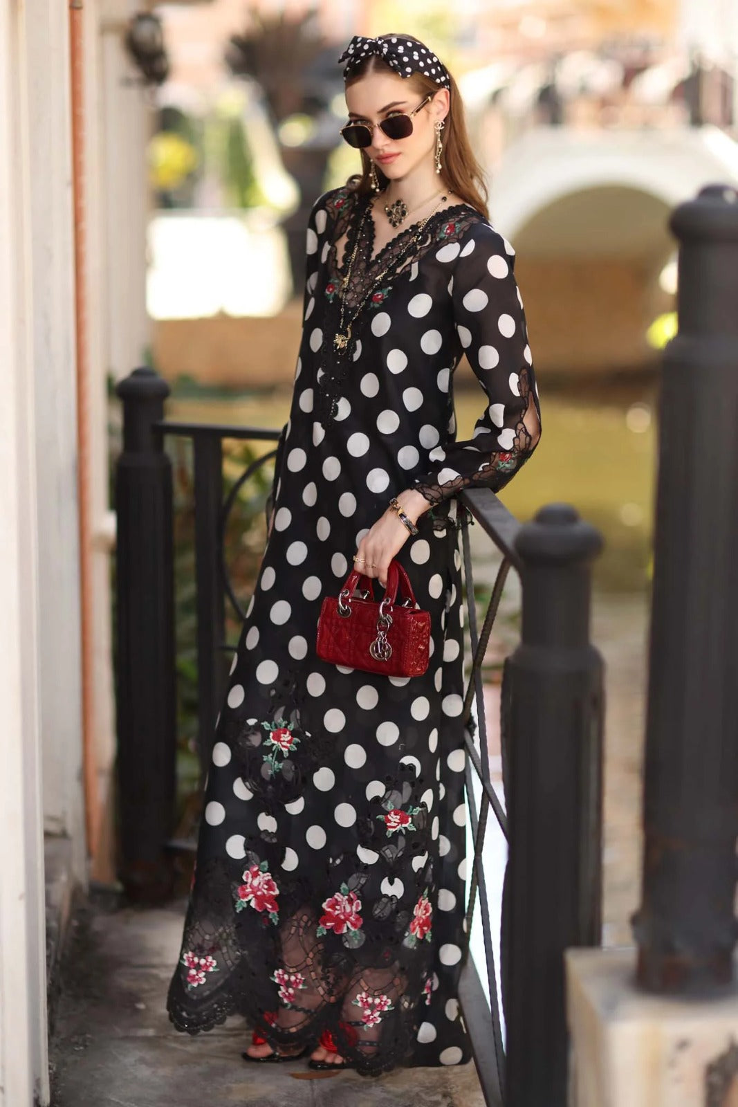 Pure Chiffon Moonlight Embroidered Dress - PW416