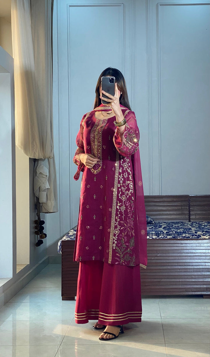 ADEEBA Luxury Khadinet Embroidered 3 Piece Dress – LF-AD-039