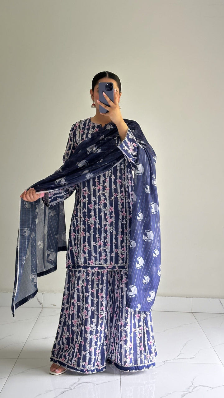 SEEMA Pure Lawn Embroidered 3 Piece Dress – LF-SM-027
