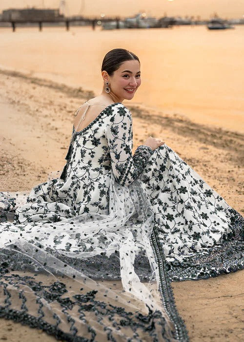 Pure Luxury Lawn Black & White Embroidered Eid Outfit - LL448