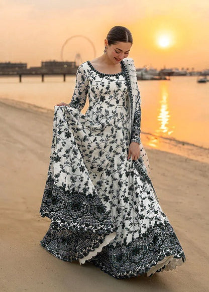 Pure Luxury Lawn Black & White Embroidered Eid Outfit - LL448