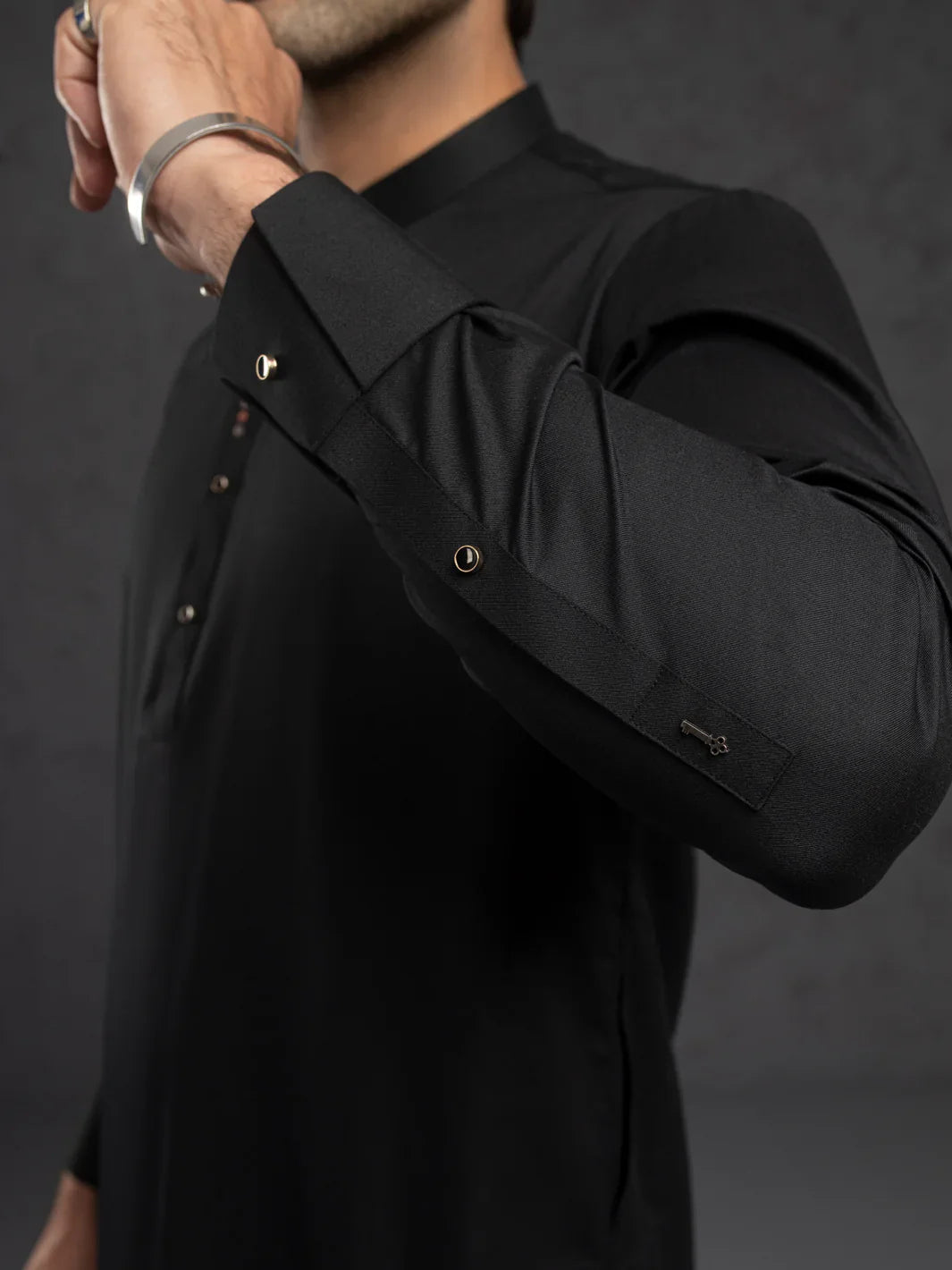 Blended Black Kurta Trouser- Almirah KP002