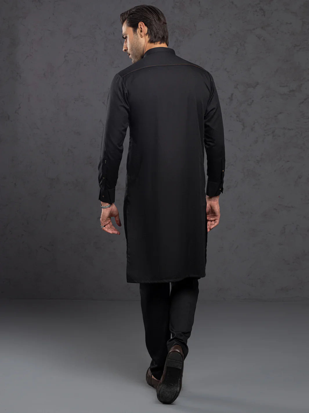 Blended Black Kurta Trouser- Almirah KP002