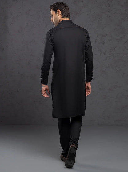 Blended Black Kurta Trouser- Almirah KP002