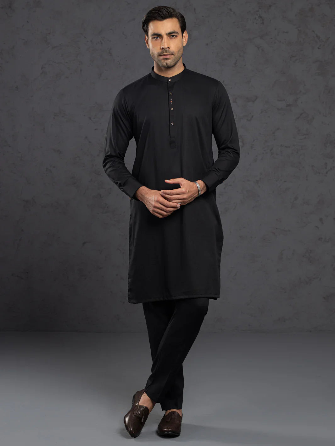 Blended Black Kurta Trouser- Almirah KP002