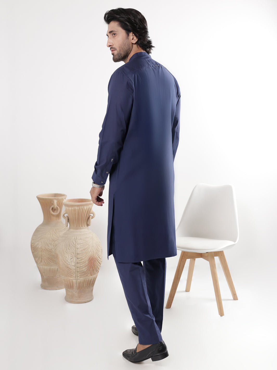 Cotton Navy Blue Kurta Trouser - Almirah KP005