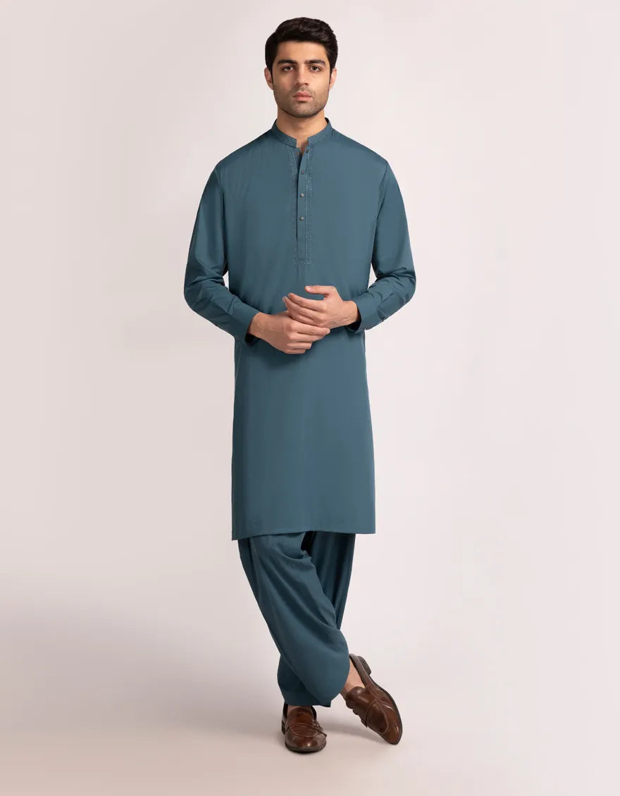 Blended Sea Green Shalwar Kameez -  SK007