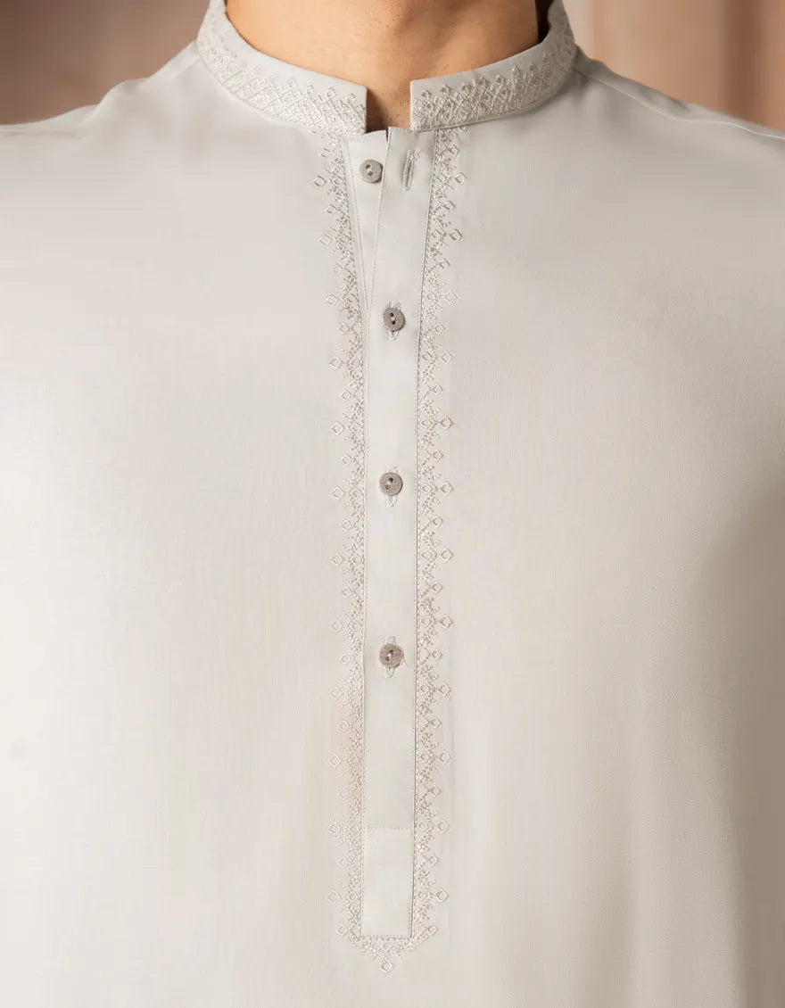 Blended Smoke Grey Kurta Trouser - KP007