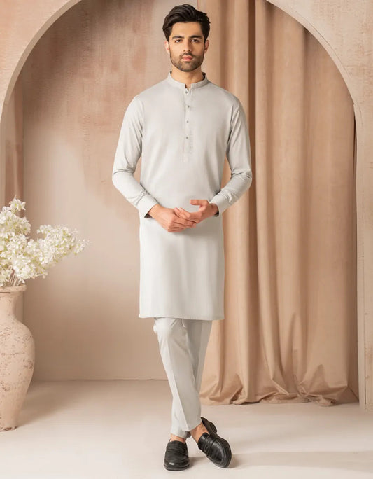 Blended Smoke Grey Kurta Trouser - KP007
