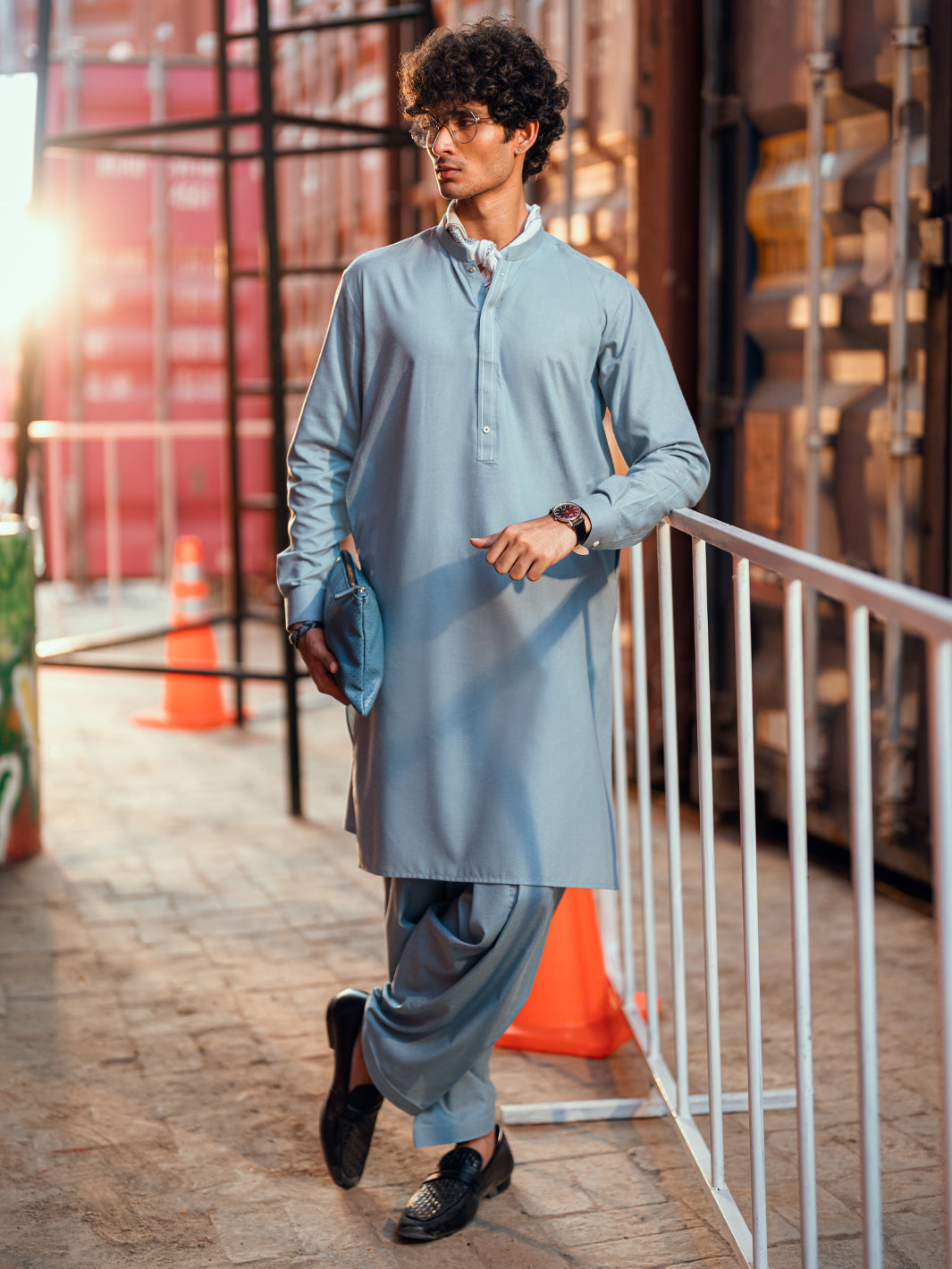 Blended Light Blue Shalwar Kameez- Almirah SK011