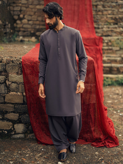 Blended Dark Purple Shalwar Kameez- Almirah SK010