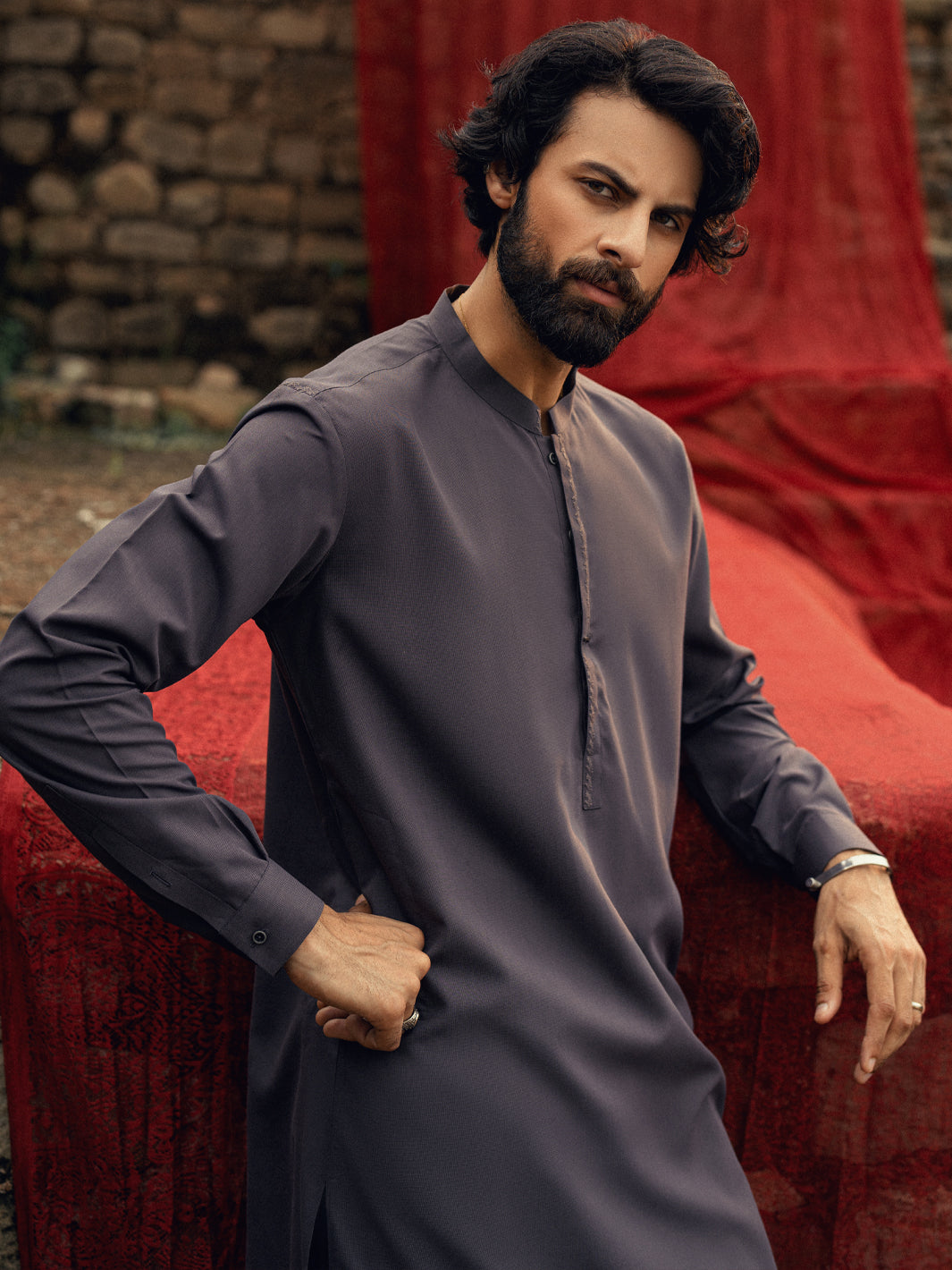 Blended Dark Purple Shalwar Kameez- Almirah SK010