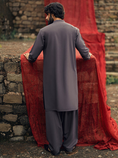 Blended Dark Purple Shalwar Kameez- Almirah SK010