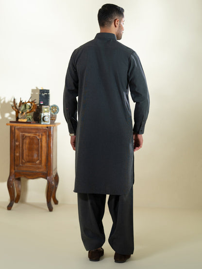 Blended Charcoal Grey Shalwar Kameez- Almirah SK012