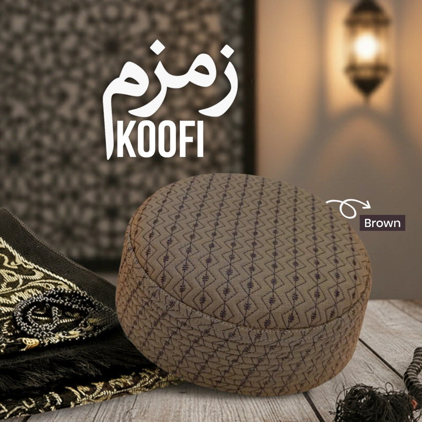 Zamzam Koofi Embroidered Traditional Cap - TC001
