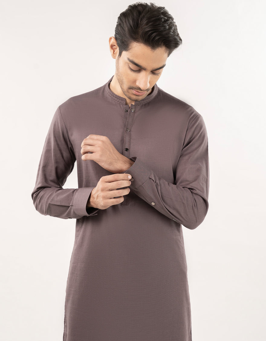 Blended Brown Shalwar Kameez - SK002