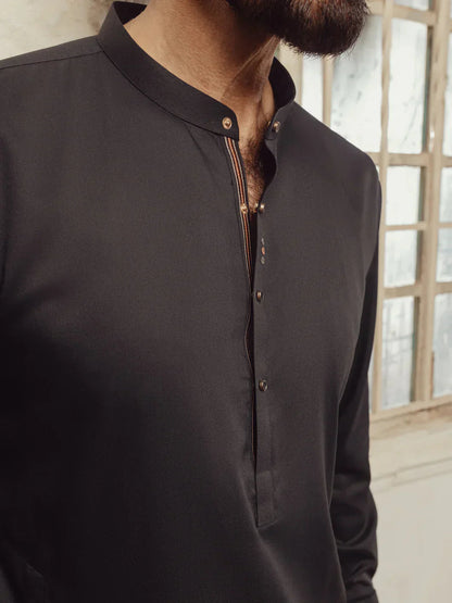 Blended Black Shalwar Kameez - Almirah SK005