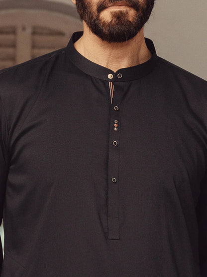 Blended Black Shalwar Kameez- Almirah SK014
