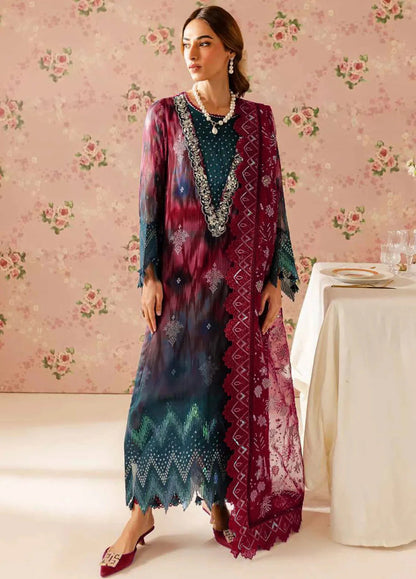 Pure Lawn Mahroon Embroidered Eid Outfit - LL412