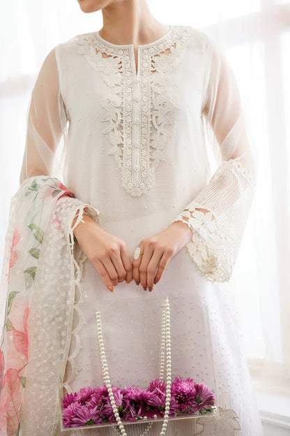 Pure Chiffon Elegant Embroidered Wedding Dress - WW424