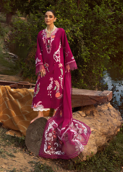 Pure Lawn Fushia Pink Chickenkari Outfit - LL440