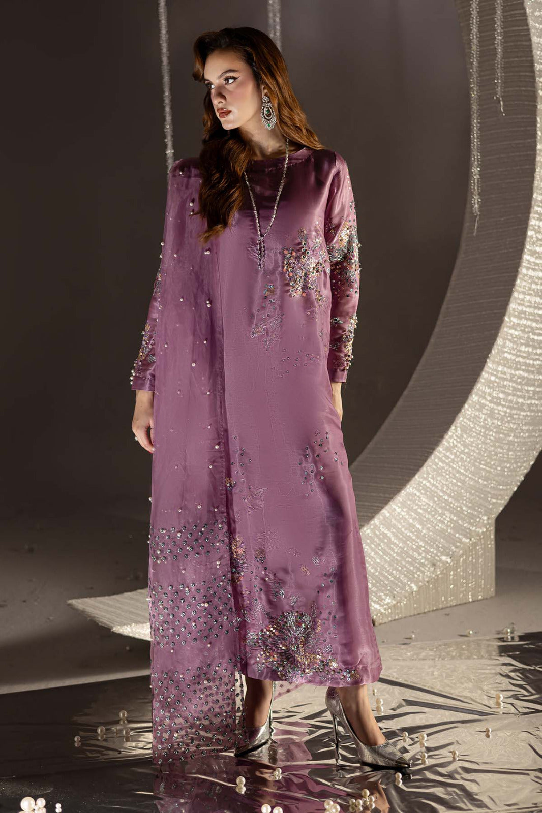 Pure Cotton Pink Embroidered Eid Outfit - LL436
