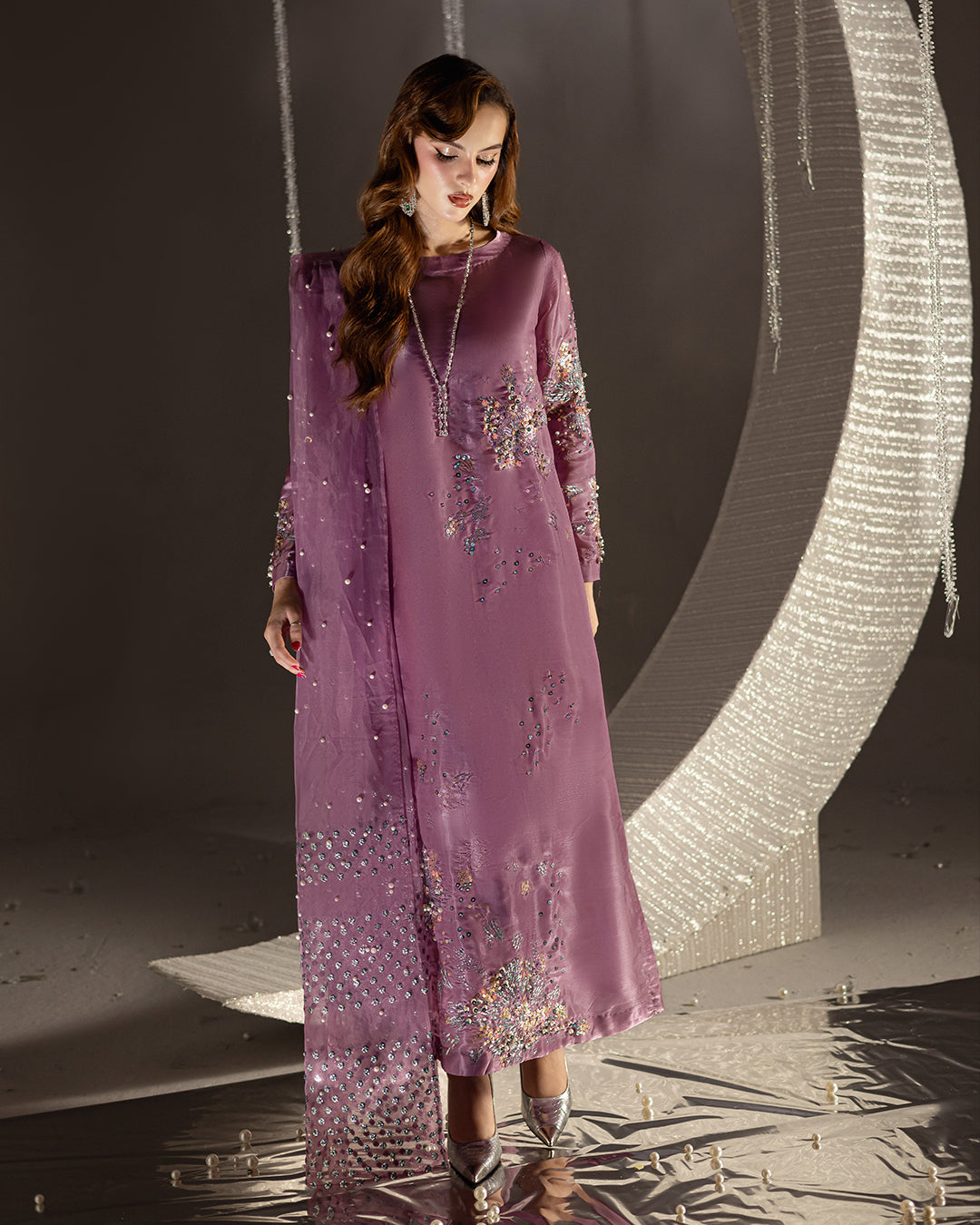 Pure Cotton Pink Embroidered Eid Outfit - LL436