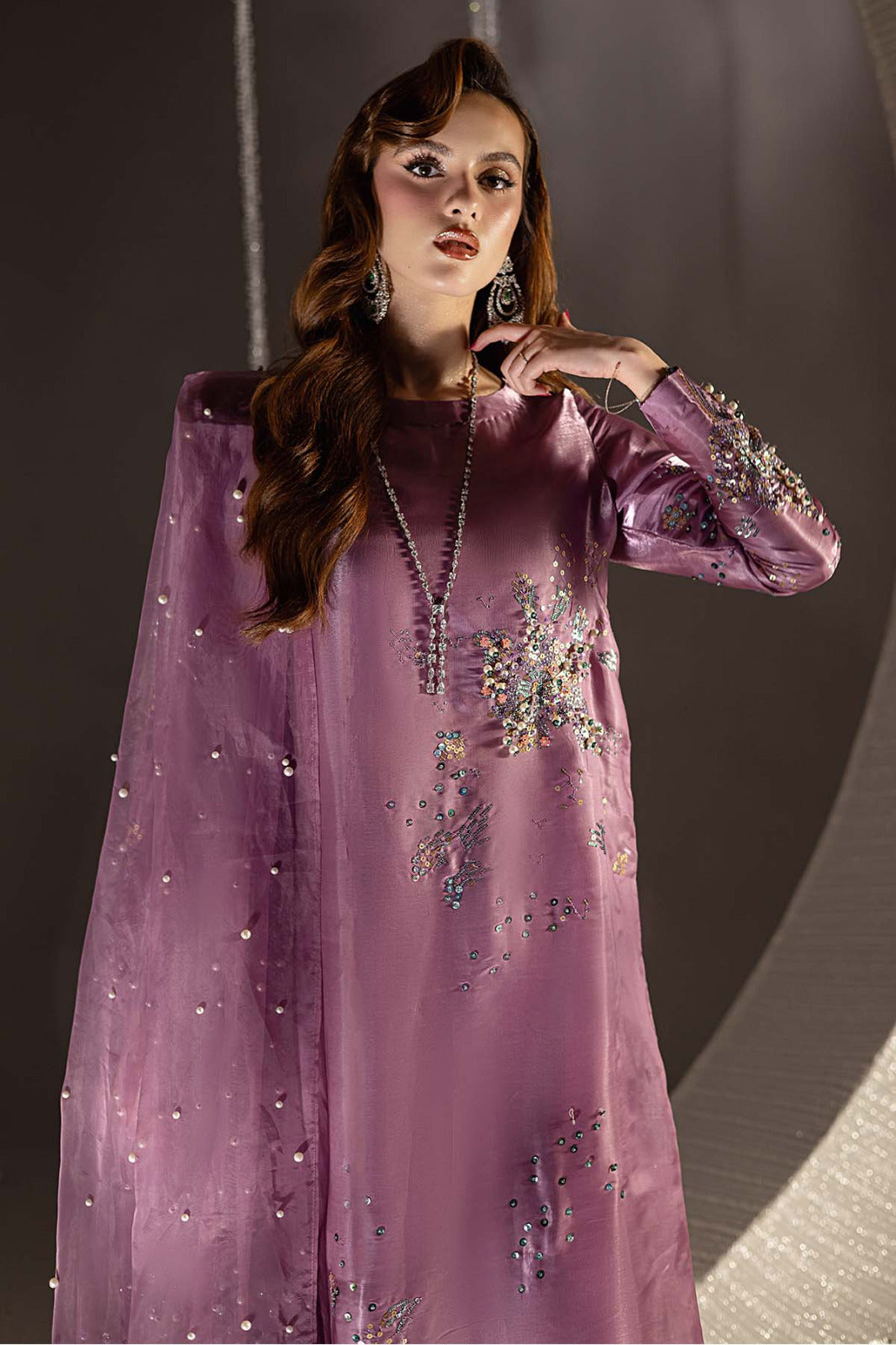 Pure Cotton Pink Embroidered Eid Outfit - LL436