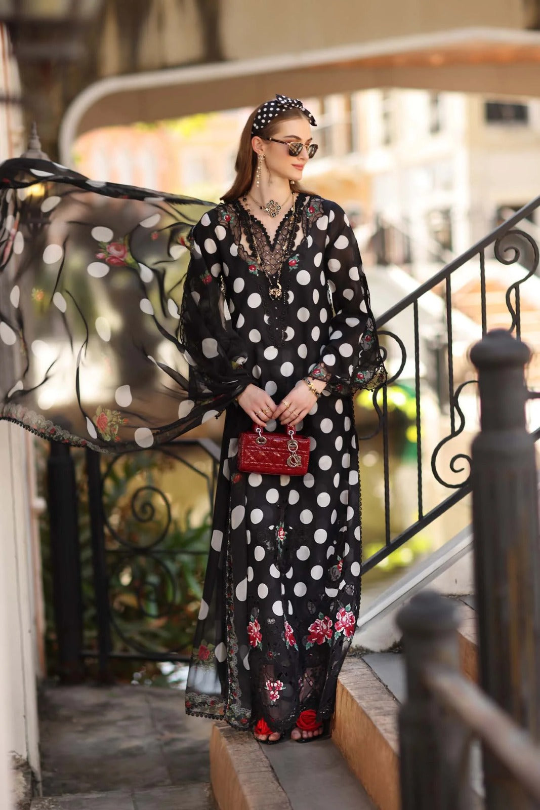 Pure Chiffon Moonlight Embroidered Dress - PW416