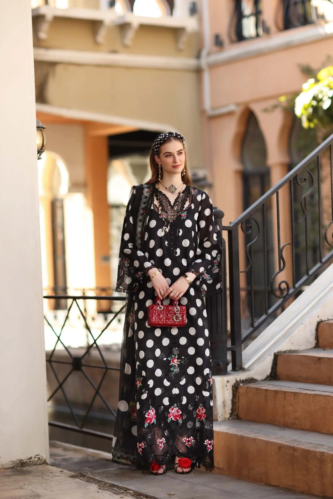 Pure Chiffon Moonlight Embroidered Dress - PW416