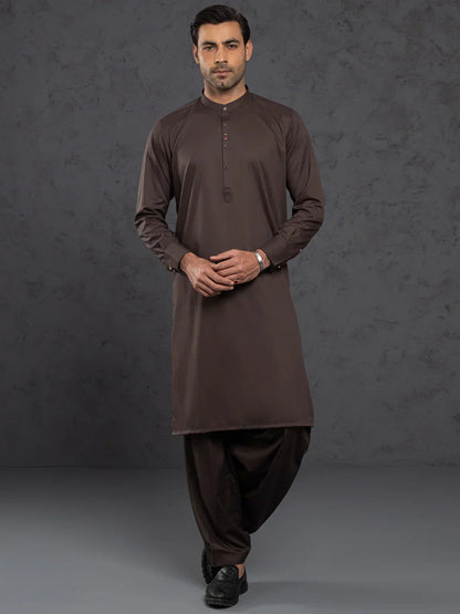 Blended Brown Shalwar Kameez- Almirah SK013