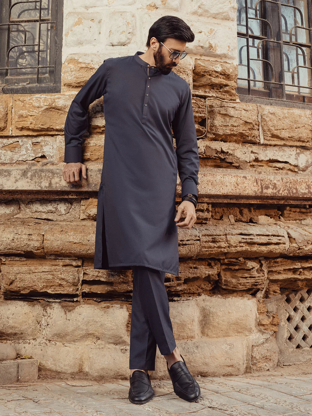 Blended Grey Kurta Trouser - Almirah KP001