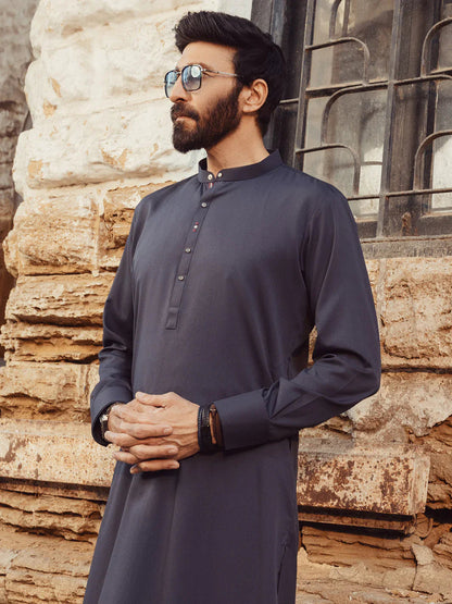 Blended Grey Kurta Trouser - Almirah KP001