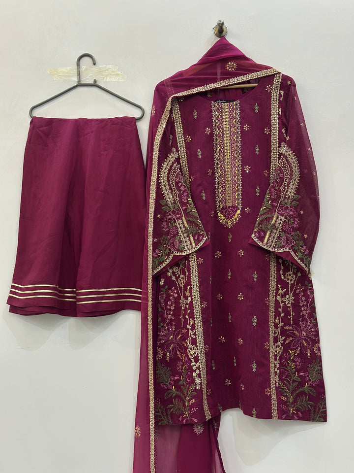 ADEEBA Luxury Khadinet Embroidered 3 Piece Dress – LF-AD-039