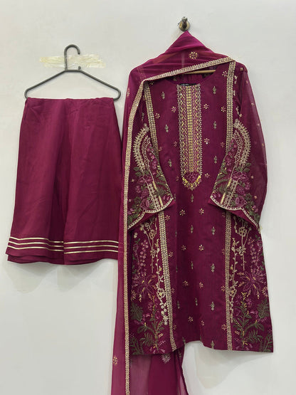 ADEEBA Luxury Khadinet Embroidered 3 Piece Dress – LF-AD-039