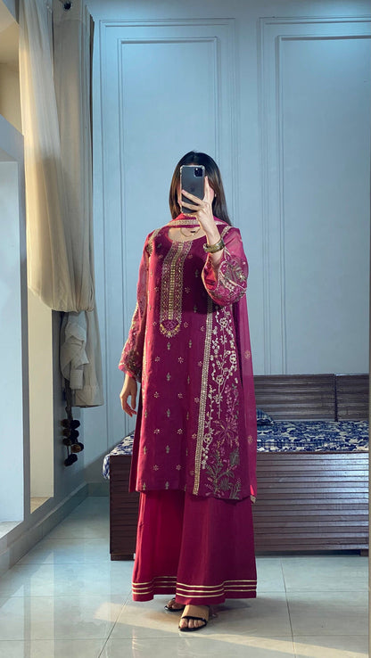 ADEEBA Luxury Khadinet Embroidered 3 Piece Dress – LF-AD-039