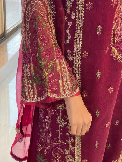 ADEEBA Luxury Khadinet Embroidered 3 Piece Dress – LF-AD-039