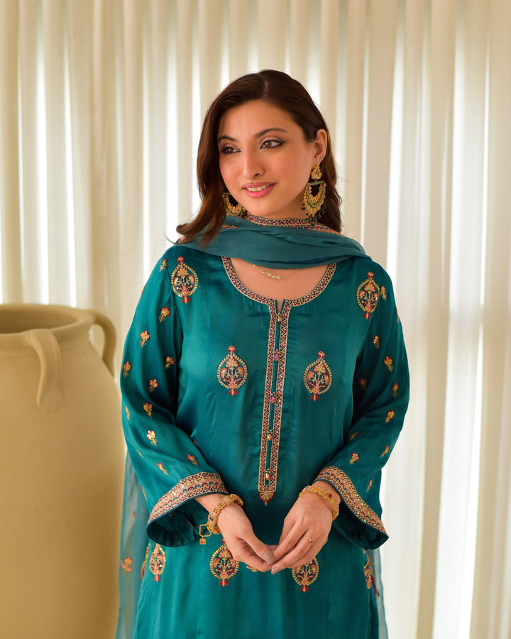 ANCHAL Luxury Sheesha Silk 3 Piece Dress – LF-AN-038