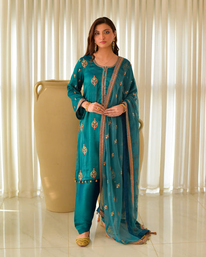 ANCHAL Luxury Sheesha Silk 3 Piece Dress – LF-AN-038