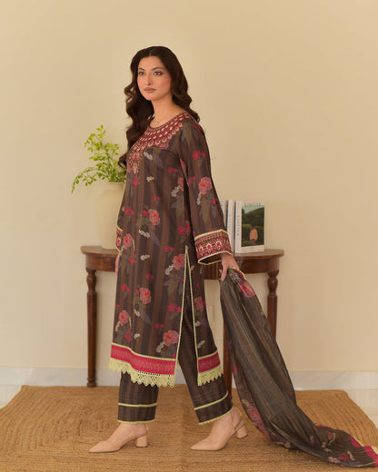 BEENY Printed Slub Cambric 3 Piece Dress – LF-BN-042