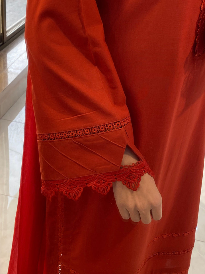 FRYA Cotton 3 Piece Suit with Lace Detailing – LF-FR-041