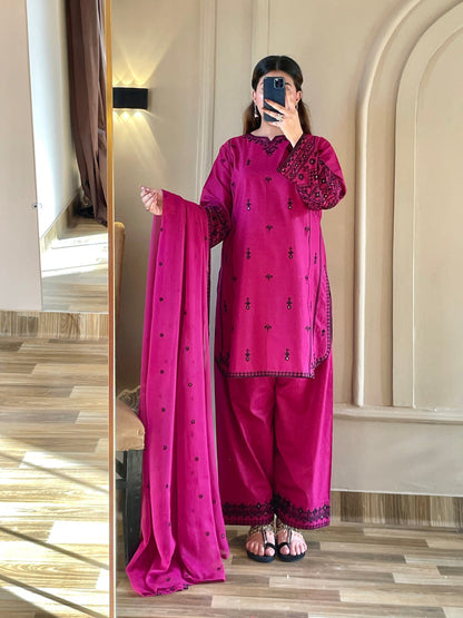 KINZA Pure Lawn Embroidered 3 Piece Dress – LF-KZ-029
