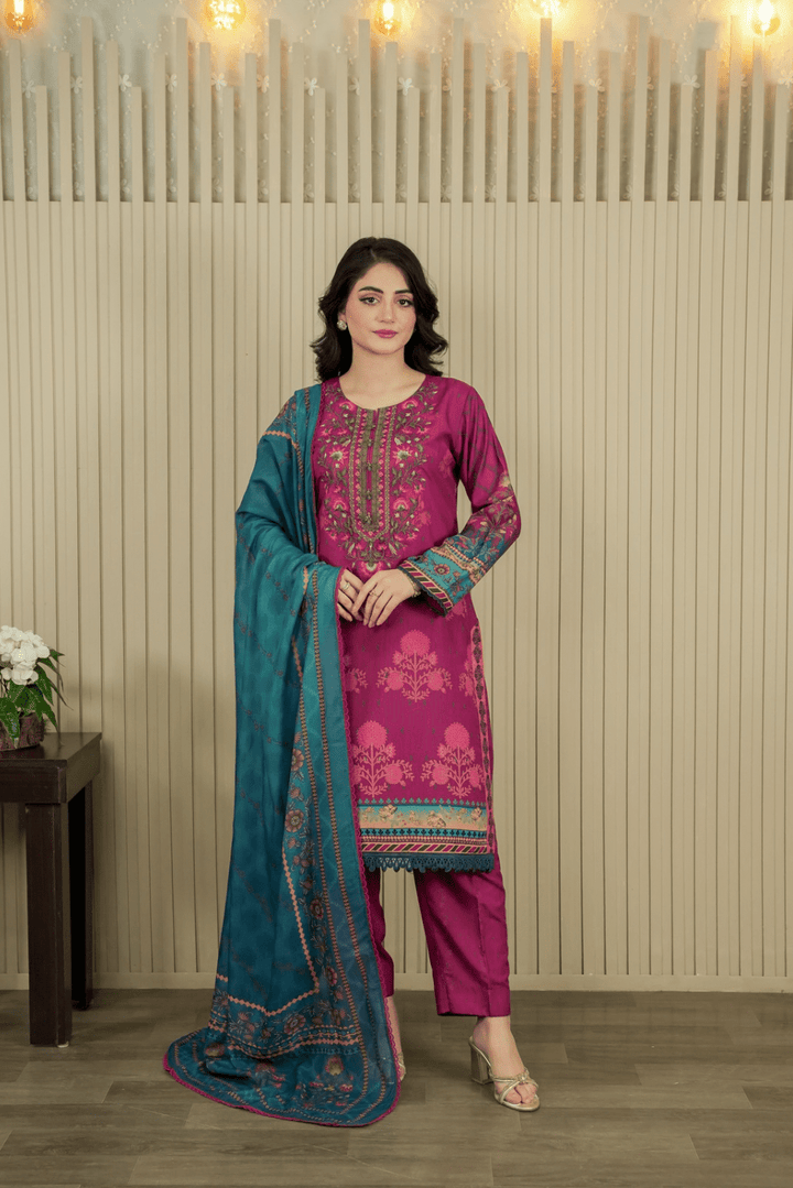 Meena Pure Lawn Embroidered 3 Piece Dress – LF-MN-003 (Copy)