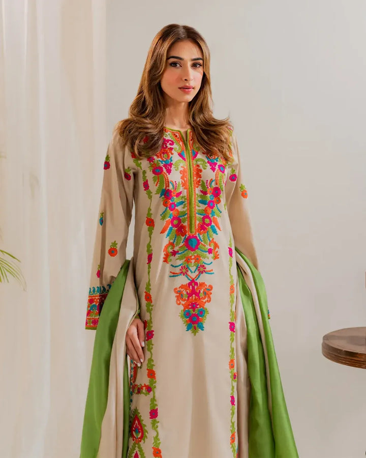 MULTI Pure Lawn Embroidered 3 Piece Dress – LF-ML-034