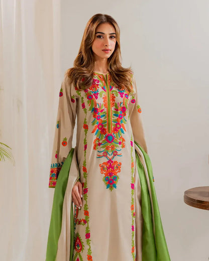 MULTI Pure Lawn Embroidered 3 Piece Dress – LF-ML-034