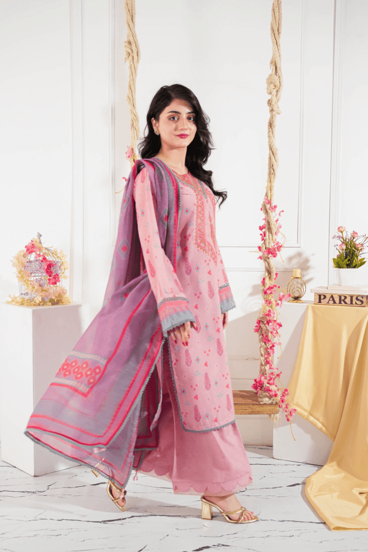 Noor Jahan Pure Lawn Embroidered 3 Piece Dress – LF-NJ-001