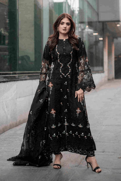 HASEEN Pure Lawn Embroidered 3 Piece Dress – LF-HS-013