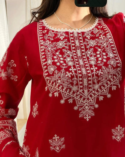 LAMIA Pure Lawn Embroidered 3 Piece Dress – LF-LM-033