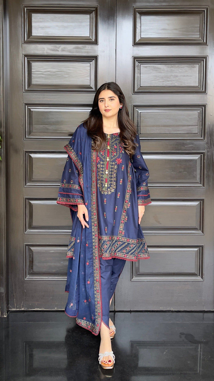 SAHIBA Embroidered 3 Piece Peplum Dress – LF-SB-036